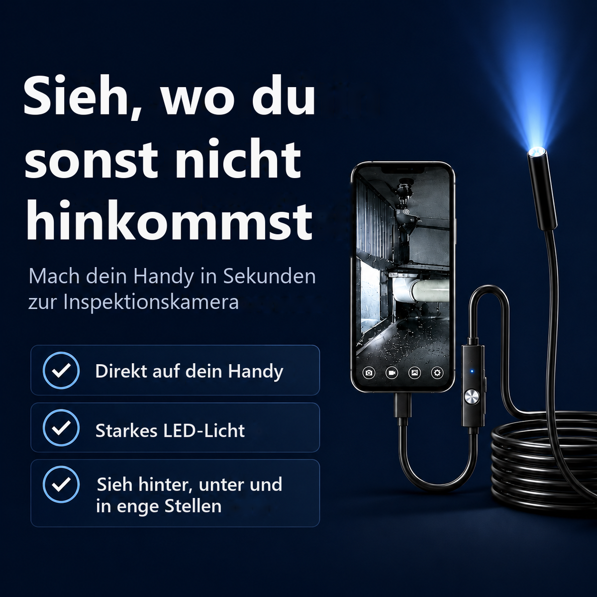 SichtFuchs™ – Inspektionskamera für dein Handy
